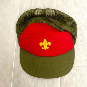 🔴Vintage Boy Scout Green Red Mesh Hat